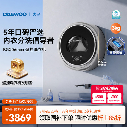 大宇壁挂式洗衣机/5年口碑爆款