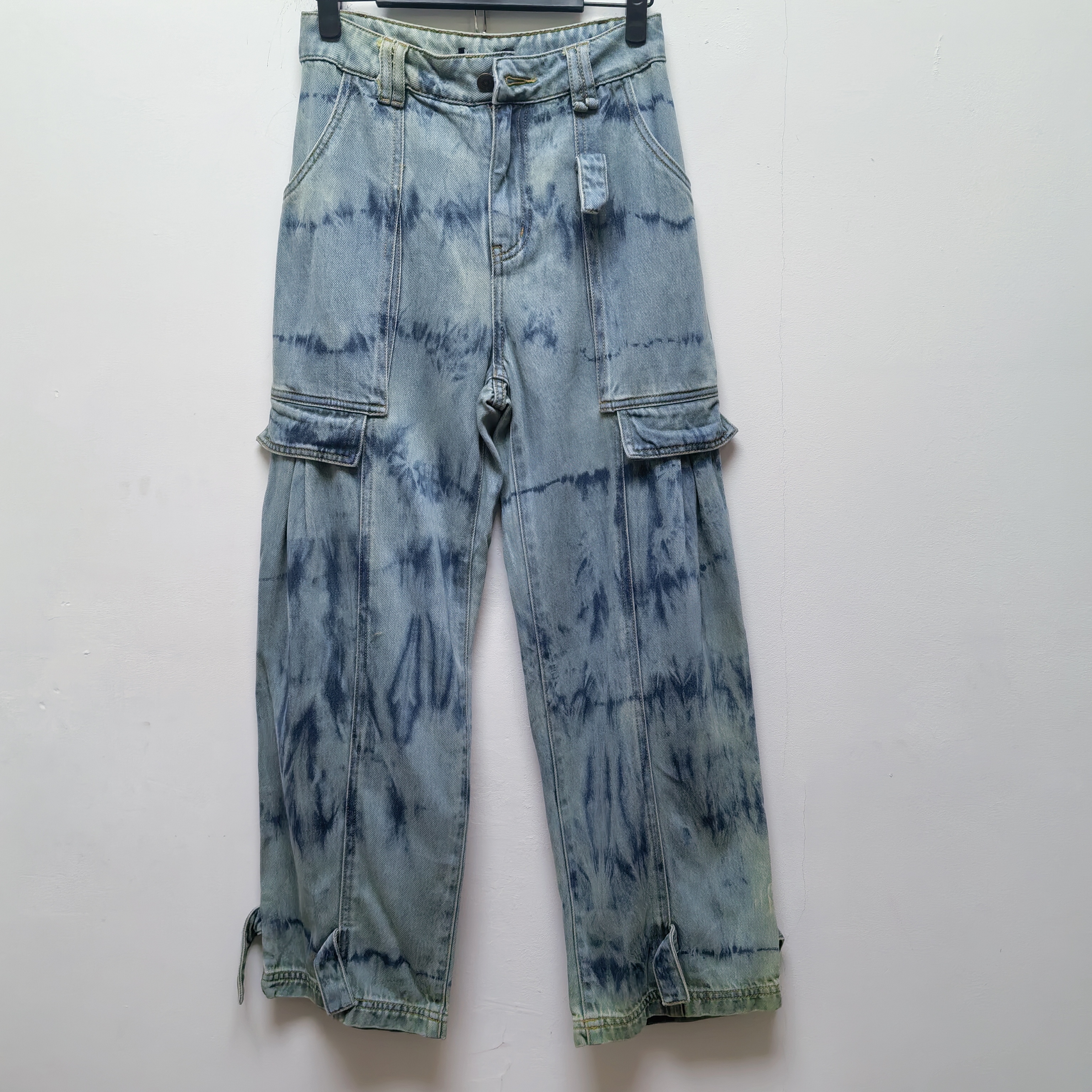 2025春秋新款去标时尚百搭高腰显瘦直筒牛仔裤女宽松阔腿长裤P044