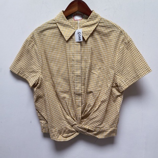 休闲百搭格子衬衫 时尚 上衣O348 女装 去标设计感春秋款