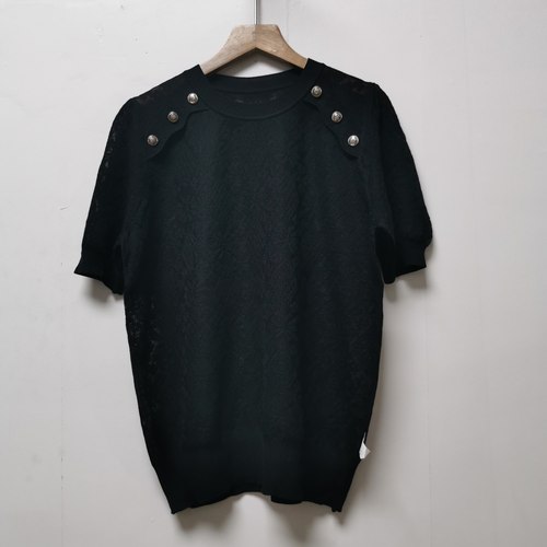 工厂版衣2025夏季时尚百搭简约宽松镂空设计感针织衫上衣女K645