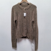 T去标撤柜设计感秋冬款 外套女I664 圆领针织开衫 女装 休闲时尚