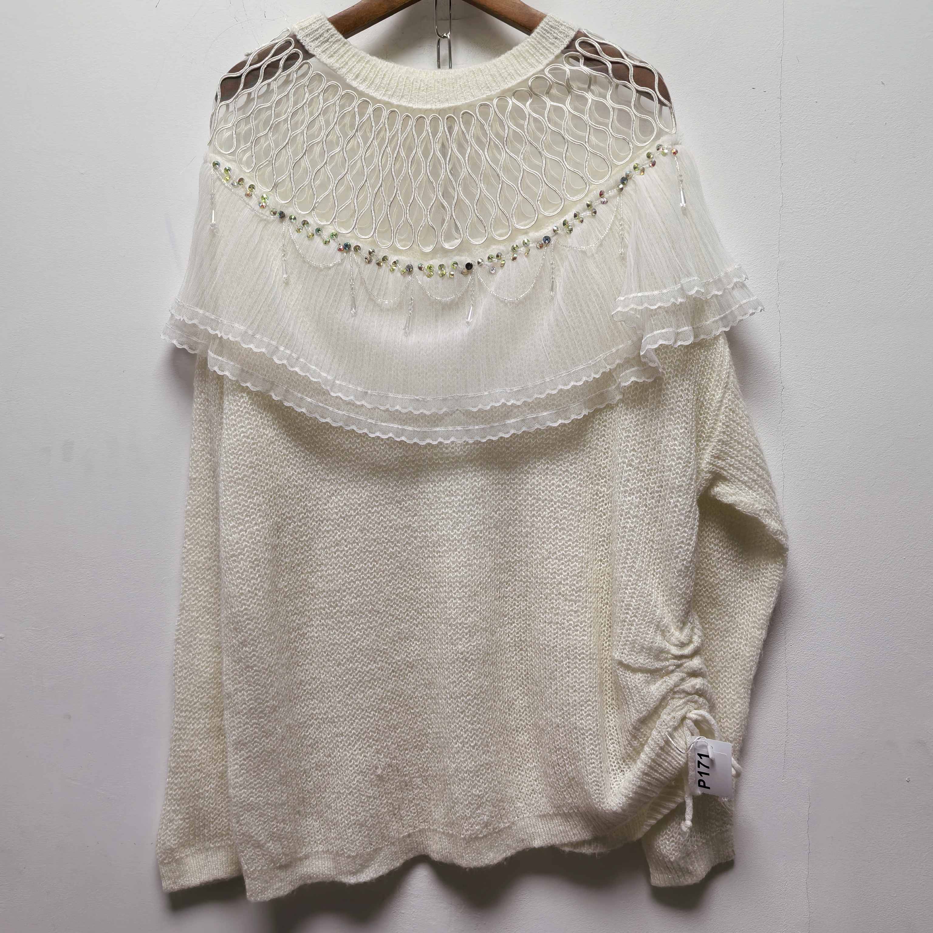 2025春季新款去标女装时尚百搭圆领长袖针织衫女宽松显瘦上衣P171