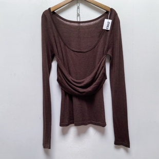 休闲百搭深棕套头针织衫 设计感春秋款 时尚 O063 女装 好物推荐