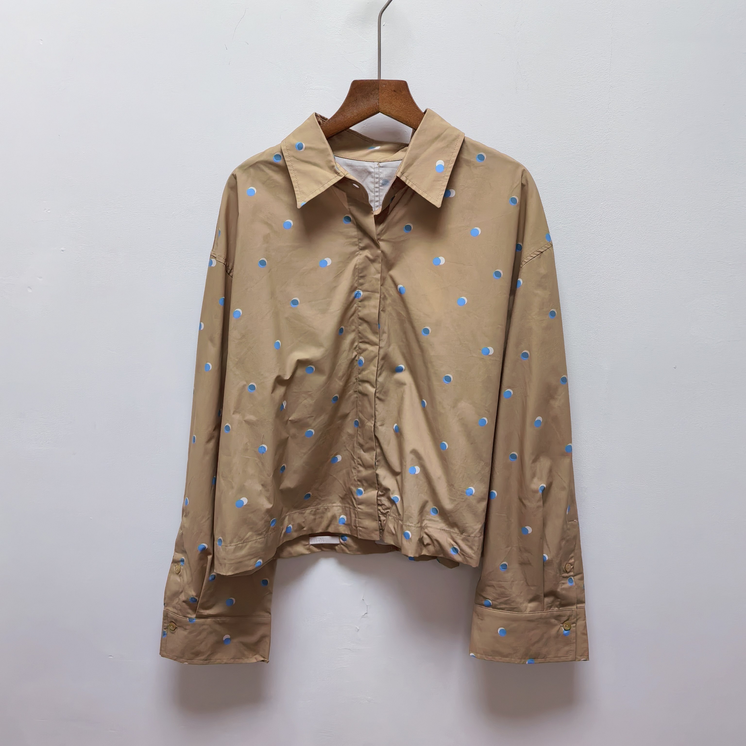 M系列波点印花长袖衬衫2025春秋新款时尚通勤风下摆收边衬衣0084,女装/女士精品,衬衫,淘宝优惠券,粉丝福利购,淘宝优惠卷