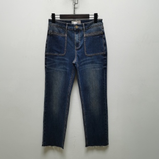 M2026牛仔裤秋季新品百搭修身小脚铅笔裤女士休闲时尚九分裤C782