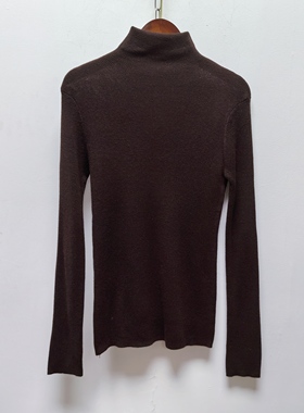 秋冬堆堆领精纺超细羊毛混纺柔软打底衫纯色软糯气质百搭上衣M210