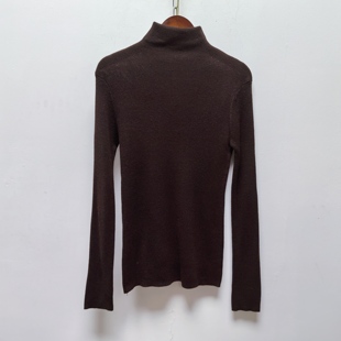 秋冬堆堆领精纺超细羊毛混纺柔软打底衫 纯色软糯气质百搭上衣M210