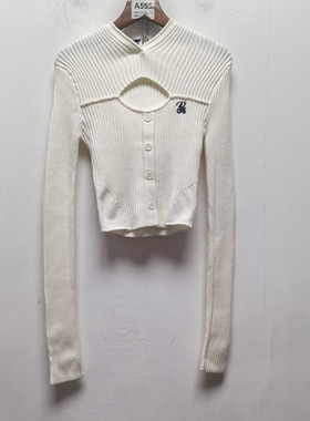 T去标撤柜设计感春秋款女装休闲时尚针织短款上衣女N517