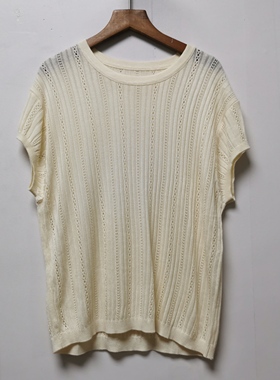 工厂版衣2025夏季时尚百搭简约宽松设计感气质圆领针织衫女L021