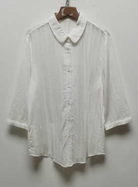 M同款去标2026春夏装新款韩版显瘦提花面料衬衫女士宽松上衣D534