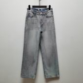 艾MX去标2025秋新款 H386 休闲女士长裤 时尚 百搭高腰显瘦直筒牛仔裤