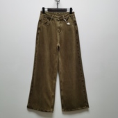 2025秋冬新款 时尚 宽松阔腿高腰直筒长裤 伊NF撤柜女装 女牛仔裤 8100