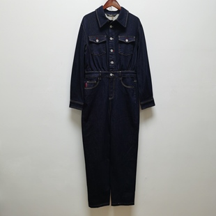 牛仔连体衣2025秋季 新款 长袖 长裤 去标蓝色长袖 休闲套装 3375 真