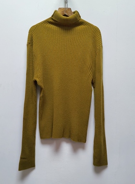 2025春秋新款高领套头针织衫长袖休闲百搭软糯打底黄色毛衣女M428