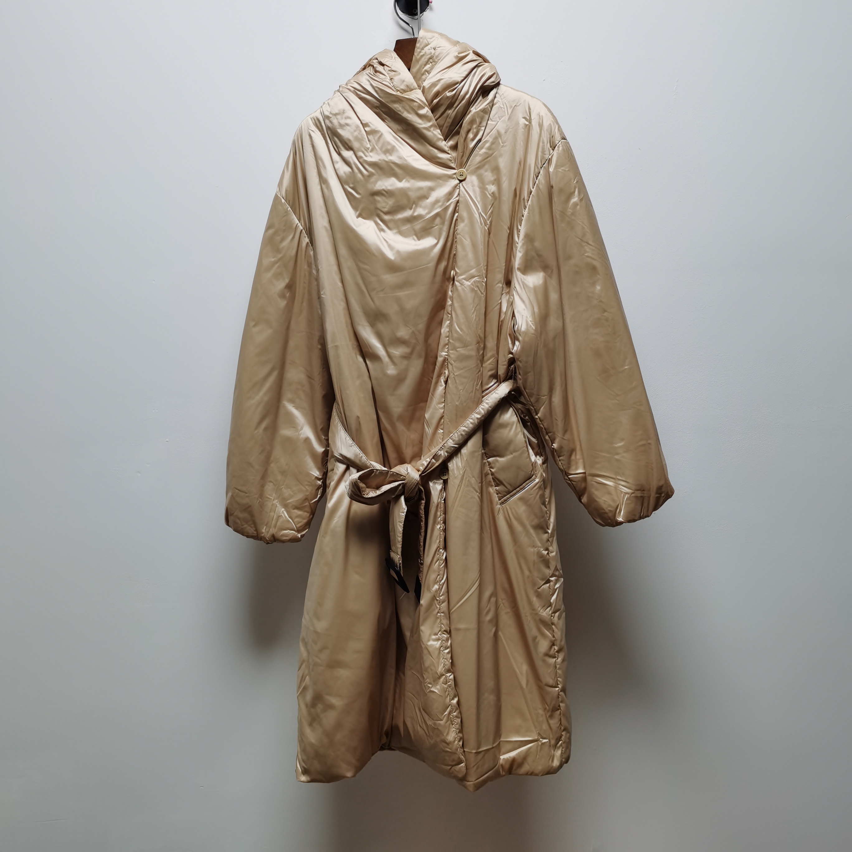 麦去标冬装新款90白鹅绒中长款羽绒服连帽鹅绒服显瘦气质外套8202