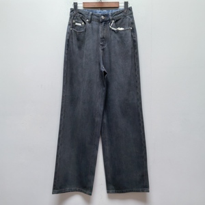 伊去标NF新款春秋重工喷料直筒牛仔裤休闲百搭时尚女士长裤5218