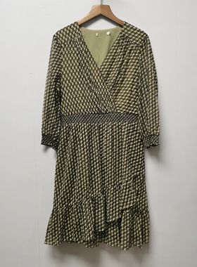 【艺】系列去标撤柜女装春秋季新款格子通勤百搭设计感连衣裙L305