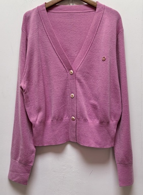 2026春秋新款去标复古文艺V领针织开衫宽松显瘦毛衣外套女款P640