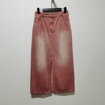 曼NBF商场同款2024春秋粉色牛仔裙长款半身裙女高腰a字裙Q121209