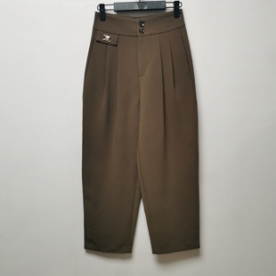 设计师样板去标春秋女士直筒百搭做旧复古文艺休闲裤 E229