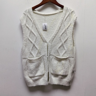 马甲针织开衫 T去标撤柜设计感秋冬款 无袖 休闲时尚 I535瑕疵 女装