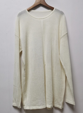 设计师样板去标2025春秋时尚百搭显瘦圆领针织衫中长款女上衣H221