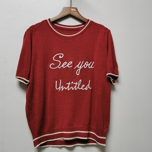 百搭简约字母印花气质短袖 时尚 女上衣L241 衣2025夏季 工厂版