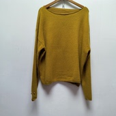 圆领纯色宽松慵懒毛衣针织衫 2025春季 芥末黄显白显瘦新款 M662