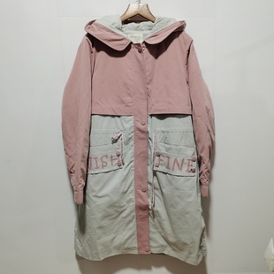 休闲收腰棉袄4F06 加厚风衣款 艺去标中长款 棉衣棉服女士秋冬新款