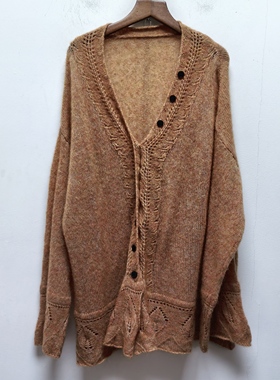 T去标撤柜设计感春秋款女装休闲时尚V领针织开衫上衣女N351