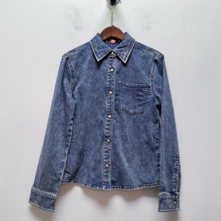 地去标小众高感穿搭慵懒风休闲显瘦衬衣独特超好看牛仔衬衫 I332