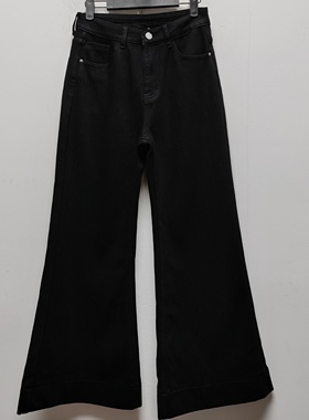 去标撤柜2025冬装新款女士时尚百搭休闲加绒加厚微喇牛仔长裤9159