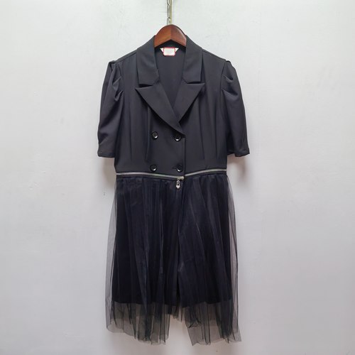 2026去标气质西装领捏褶泡泡袖西装外套长款夏季新款简约休闲O764