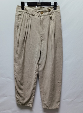 M去标休闲裤女2025夏季新品复古风百搭合身九分裤252MK0558微瑕