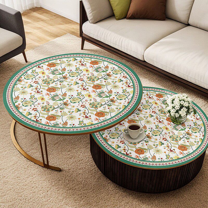 小圆桌轻奢高级感圆形茶几垫免洗防油防水桌布防烫垫餐桌垫桌面垫