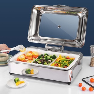 可视化保温炉 Stove 餐炉 餐厅不锈钢翻盖餐炉Buffet 自助餐炉