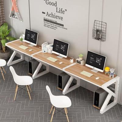 双人位写字桌家用学生书桌办公桌工位桌子三连座一体电脑桌三人位