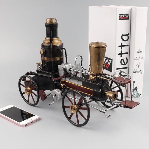 复古蒸汽火车模型创意手工金属工艺品客厅装饰摆件高端收藏装饰品