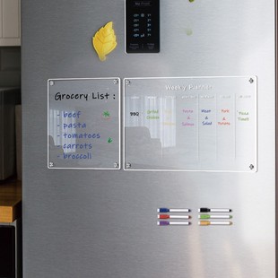 TYU082亚克力磁吸周计划记事板可擦透明留言写字板备忘提示展示板