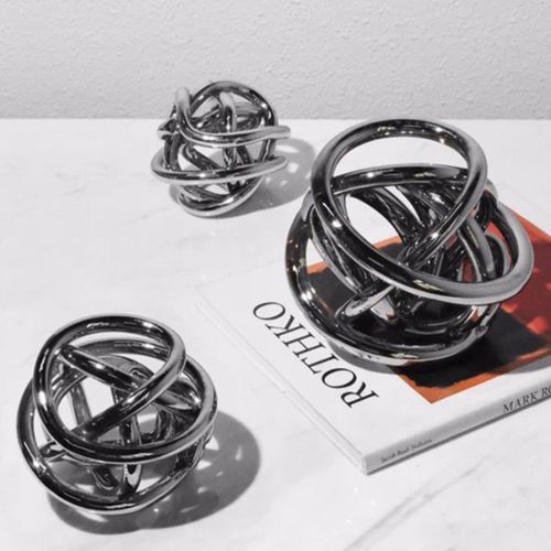 简约现代轻奢个性创意麻绳摆件样板房售楼处玄关柜桌面艺术软装饰