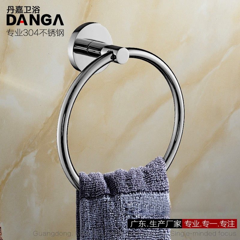 毛巾环浴室五金挂件毛巾挂圆形简约厂家直销亮光拉丝Q1009