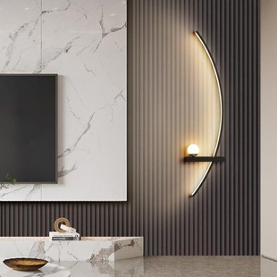 壁灯轻奢客厅电视墙背景墙灯2023新款 饰格栅灯 现代简约极简长条装