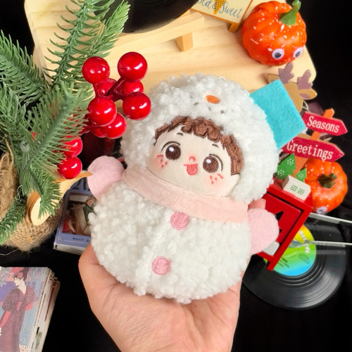 10cm圣诞节雪人娃衣挂件努努体棉花娃娃chiikawa自嘲熊娃衣包邮