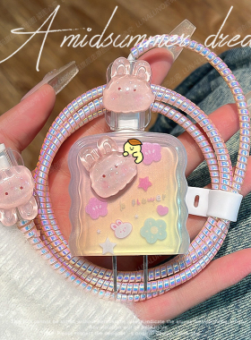 适用20W苹果17air数据线保护套iphone16promax充电线保护套15plus/14/13快充头保护壳缠绕绳防猫咬防折断