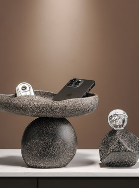 石来运转入户玄关钥匙收纳摆件家居客厅酒柜电视柜装饰品乔迁礼品