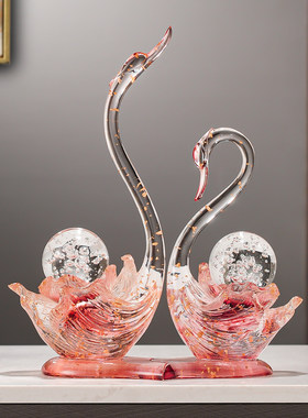 现代简约创意轻奢天鹅摆件酒柜电视柜客厅办公室装饰乔迁新婚礼物