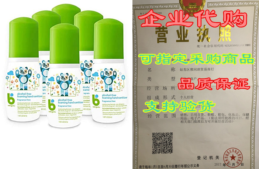 foaming pump hand sanitizer, alcohol free, travel size, u