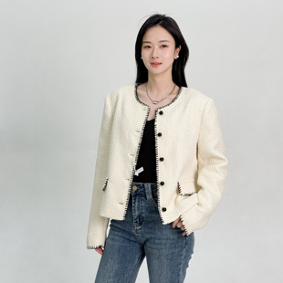 ease the label 【法式小香风外套】高级感气质撞色粗花呢上衣