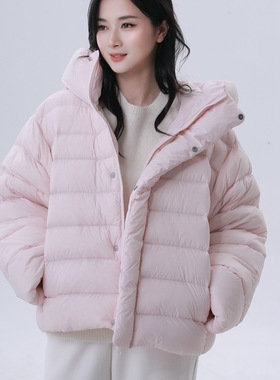ease the label【90白鸭绒排骨羽绒服】设计感短款连帽羽绒外套