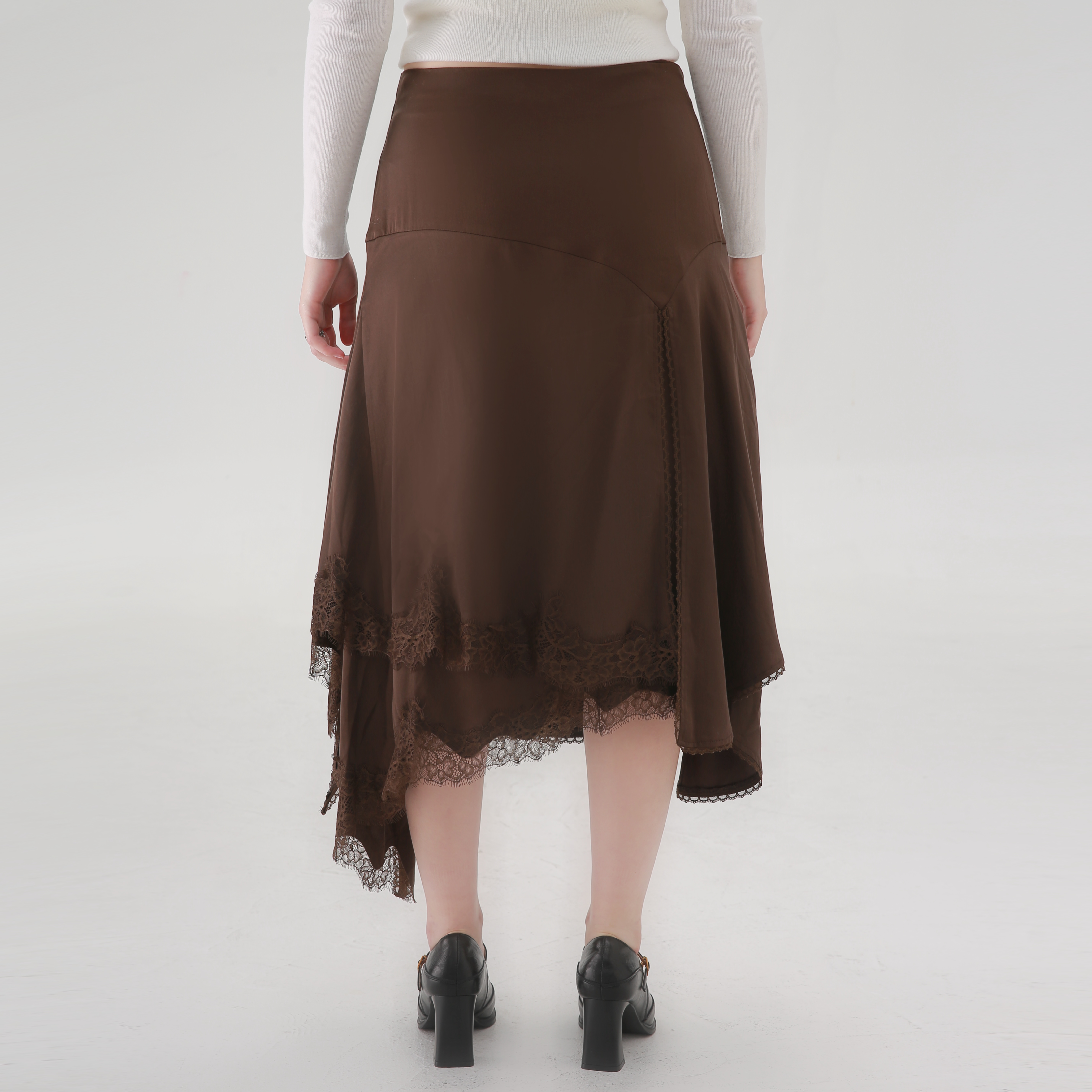 现货法式蕾丝半裙设计感A字裙